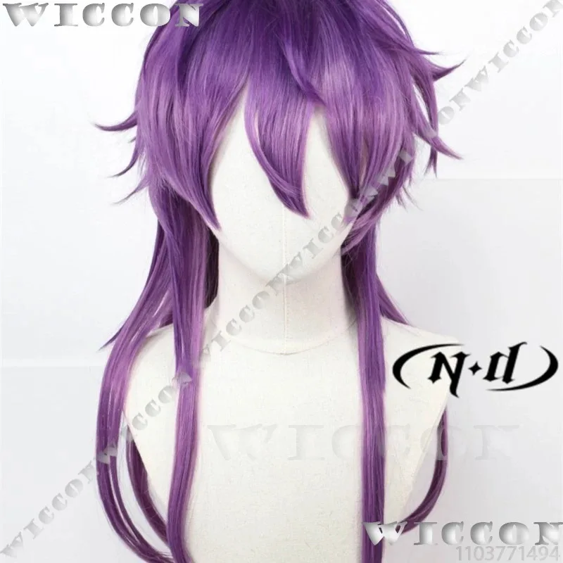 رين لعبة نو: كرنفال بليس شعر مستعار تأثيري الأرجواني الشعر الدعامة رجل إمرأة البدلة هالوين كوس حفلة لعب الأدوار الزي مخصص vm;7;jh8 #1