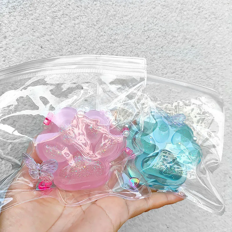 الملونة شفافة القط باو قرصة ضغط اللعب لينة المطاط TPR الضغط تنفيس القط مخلب اللعب انتعاش بطيء الإجهاد الإغاثة اللعب