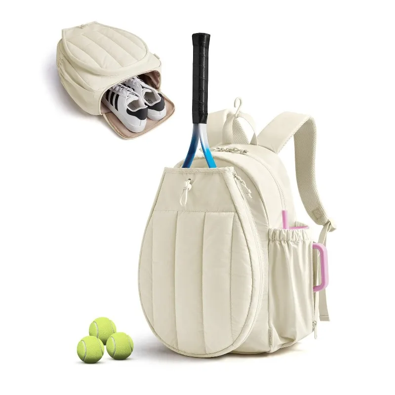 Large‑Capacity Women Tennis Backpack Badminton Racket Bags Portable Sports Gym Bag with Shoe Compartment