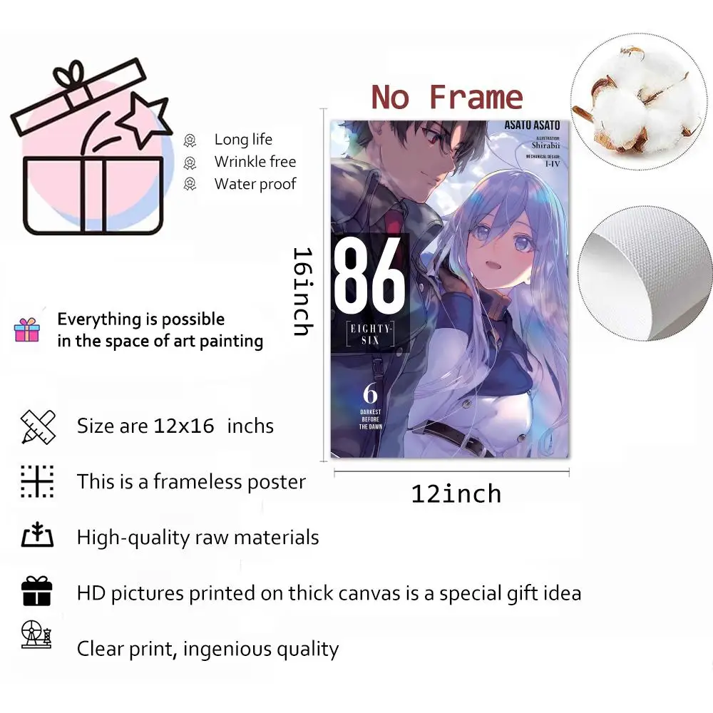 أنيمي 86 E-ثمانون ستة ملصق HD طباعة شخصية قماش جدار جدارية ملصق فني صور لغرفة المعيشة ديكور المنزل