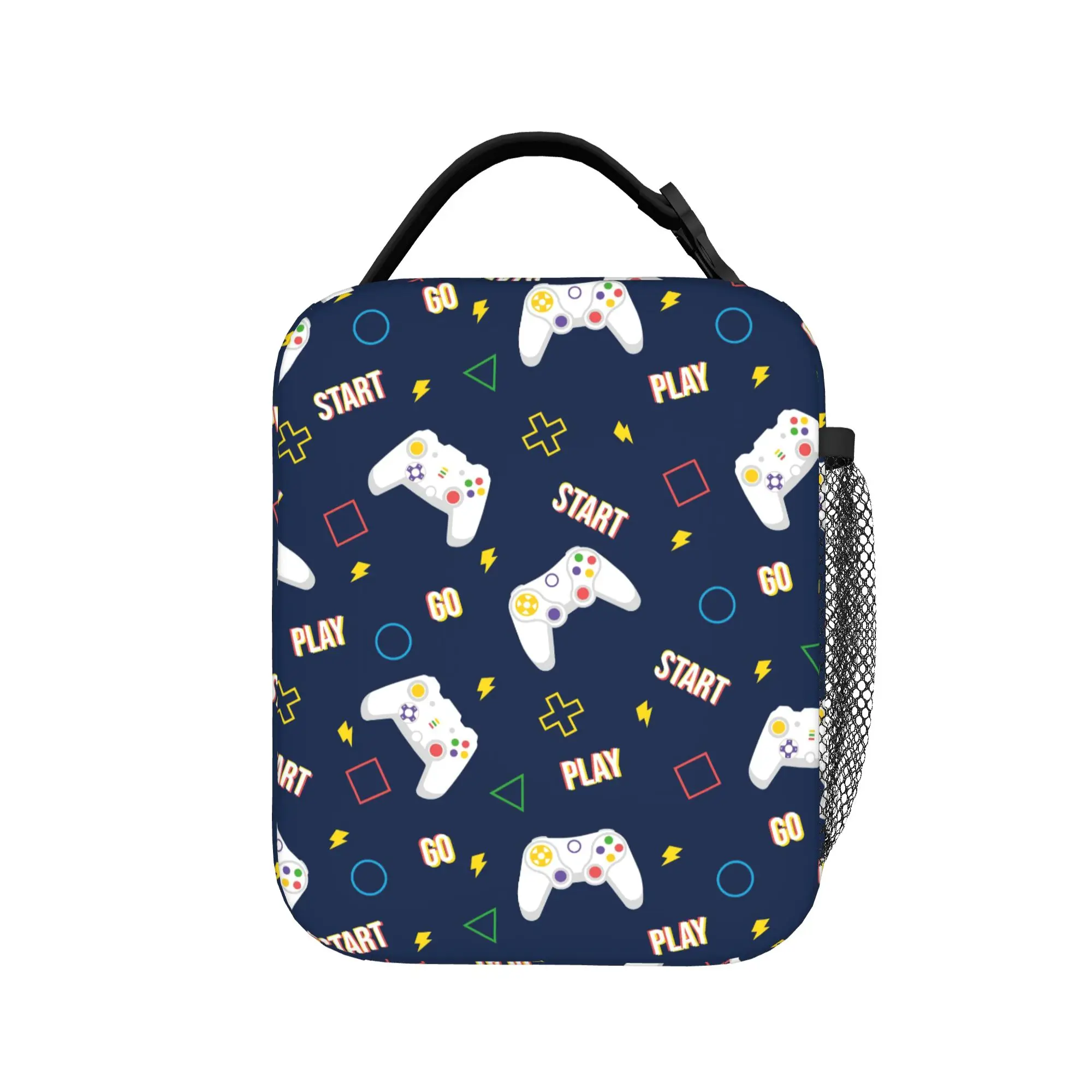 Game Controller Pattern Thermal Insulated Lunch Bag for Work  Portable Food Bag Container Thermal Cooler Food Box