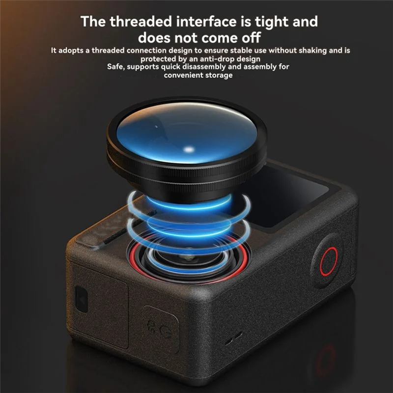 【Получшие предложения】HD прозрачный широкоугольный фильтр для объектива для камеры DJI Osmo Action 5 Pro — улучшите увеличение крыла до 180 °   Широкоугольная фотография