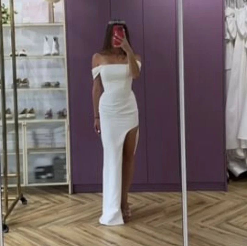 Customize Vestidos de  Novia 2025 Simple Wedding Dress Strapless Stunning Mermaid Side Slit Robe De Mar For Women Bridala Gowns