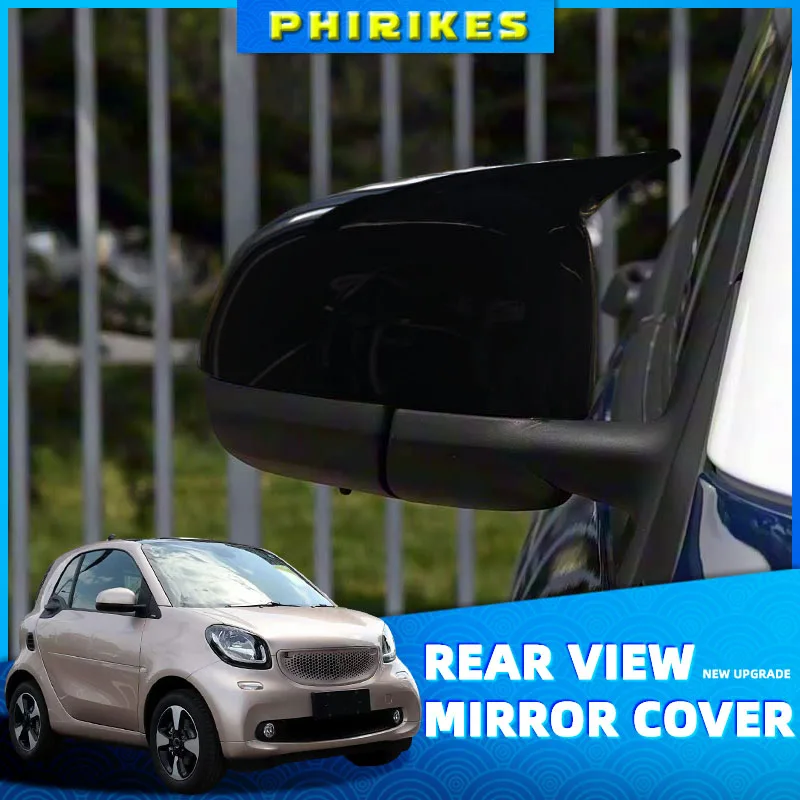

For Mercedes Benz Smart Fortwo W453 2015-2024 2x Car Sticker Rearview Side Mirror Cover Wing Cap Exterior Case Trim Accessories