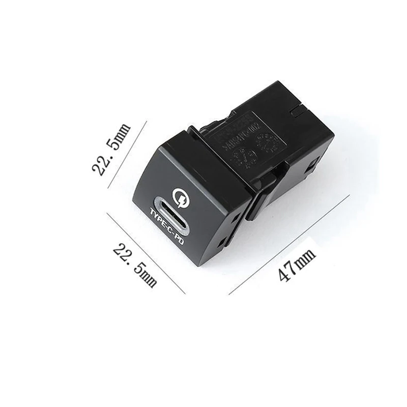 1PC Quick Car Phone Charger Socket Dual USB PD Type C Charging Outlet Fuse Box Power Adapter For Toyota Prado 18-19 Corolla