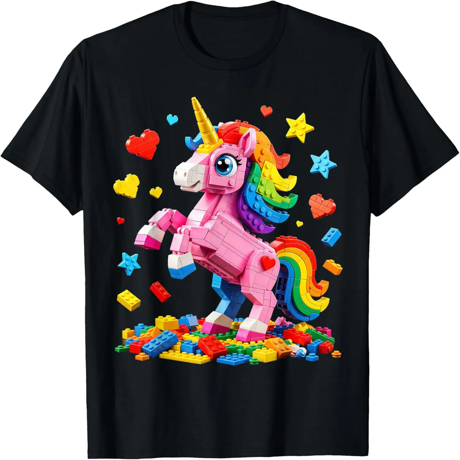 Unicorn Master Builder Girls Kids Building Bricks Blocks Toy T-Shirt graphic tee, men’s, women’s, halloween shirt,