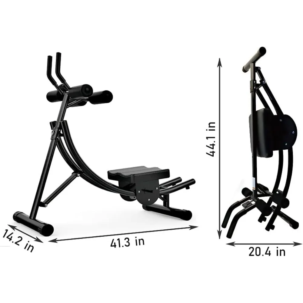 Ab Workout Equipment - Ab Machine with Height Adjustable Foldable Design for Home Gym Strength Training