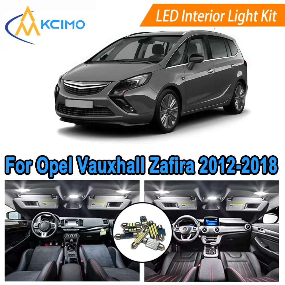 

LED Interior Lights For Opel Vauxhall Zafira Tourer C 2012-2018 Dome Map Door Courtesy Super Bright 6000K Interior Light Bulb Se