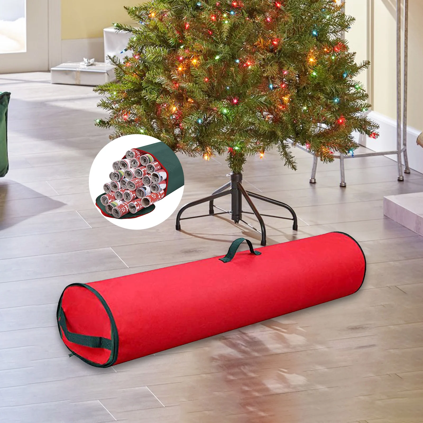 Christmas Storage Bag Container Heavy Duty Dustproof Portable Xmas Storage Bag Storage Organizer for Party Accessories