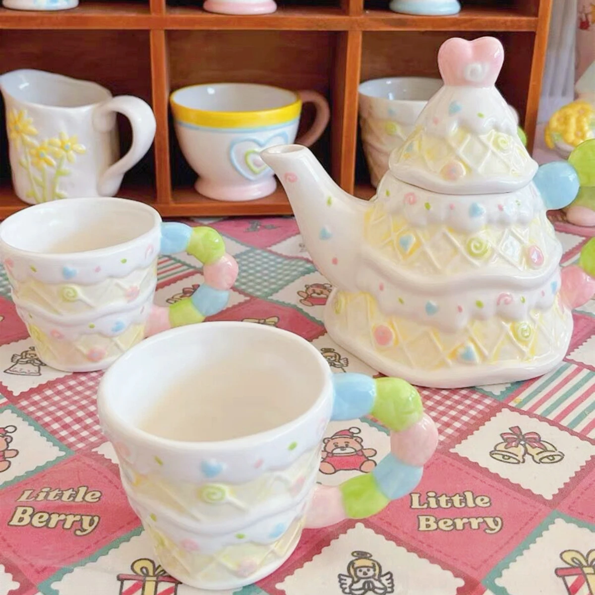 

Super Cute Kettle Cake Shaped Water Cup Gift For Girls