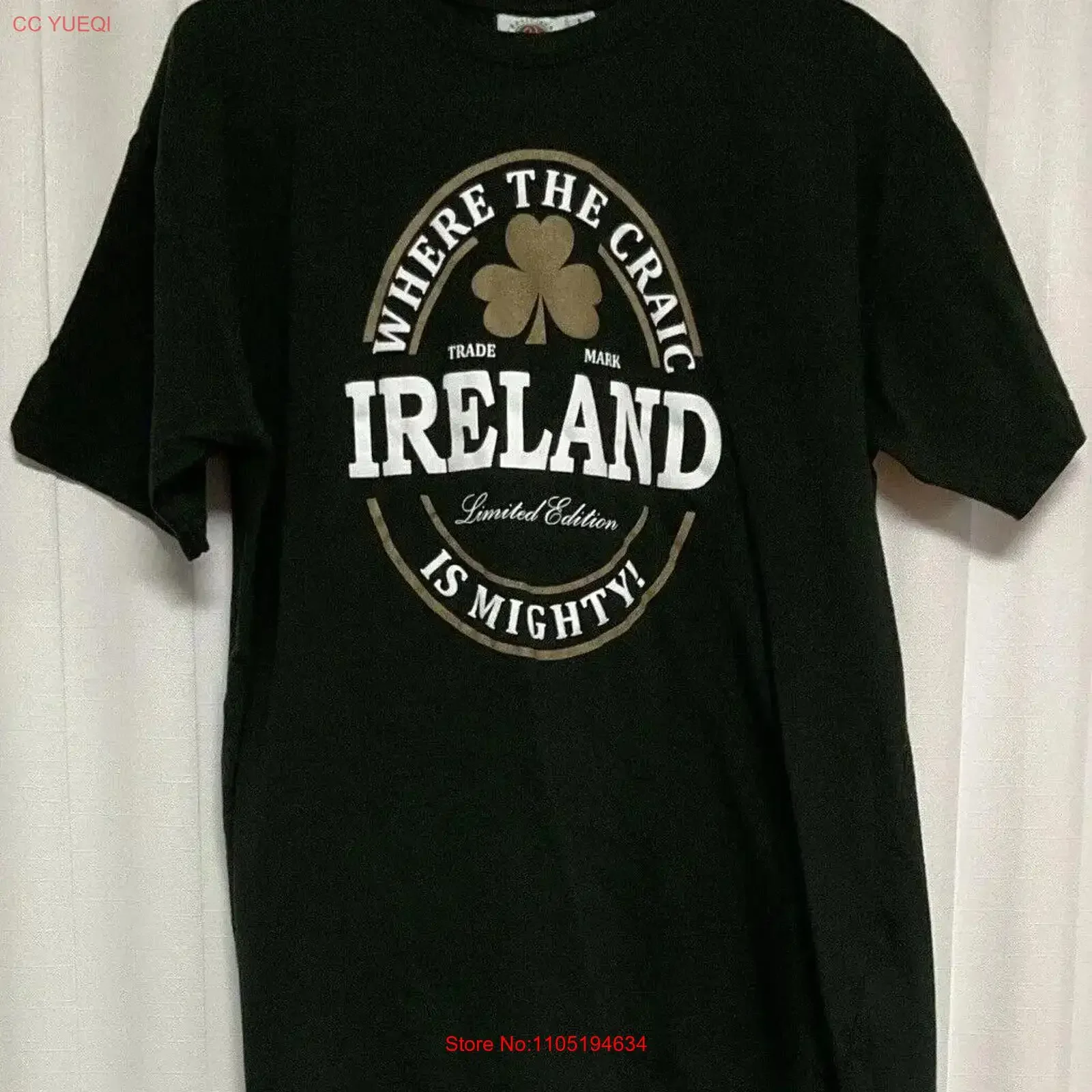 Ireland Where The Craic Is Mighty Men s Large Green T Shirt 2797 vintage Washed Top For Everyday Wear Versatile Casual Stylish