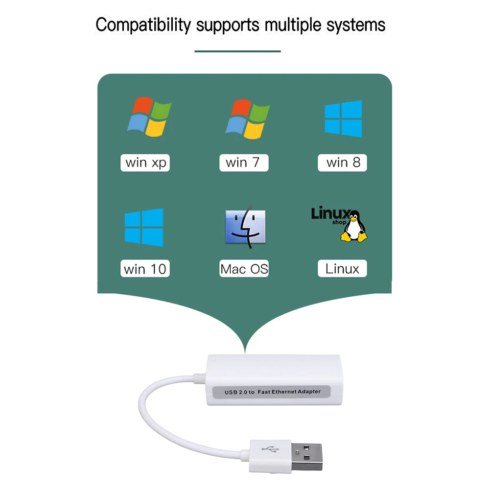 USB Ethernet Adapter 100Mbps Network Card for Laptop PC Windows Micro USB To RJ45 Ethernet LAN Adapter for Nintendo Switch Wii U