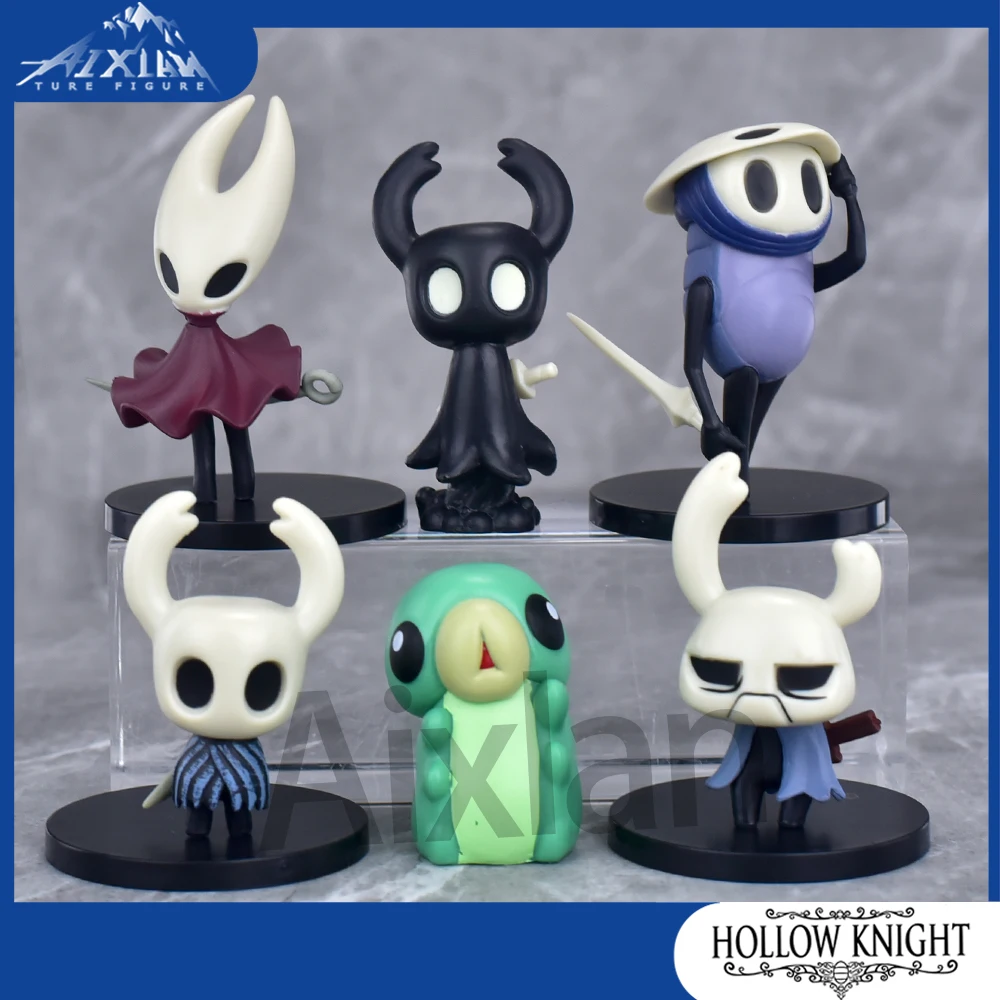 Aixlan 6pcs Set Hollow Knight Figure 8cm Hornet Cute Edition Hollow Knight PVC Action Figure Amine Collectible Toy Gift Figurine