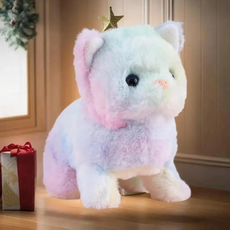 Giocattolo Elettronico per Gatti in Peluche, Simulazione di Animale Domestico Interattivo con Movimento e Suoni ​ ​