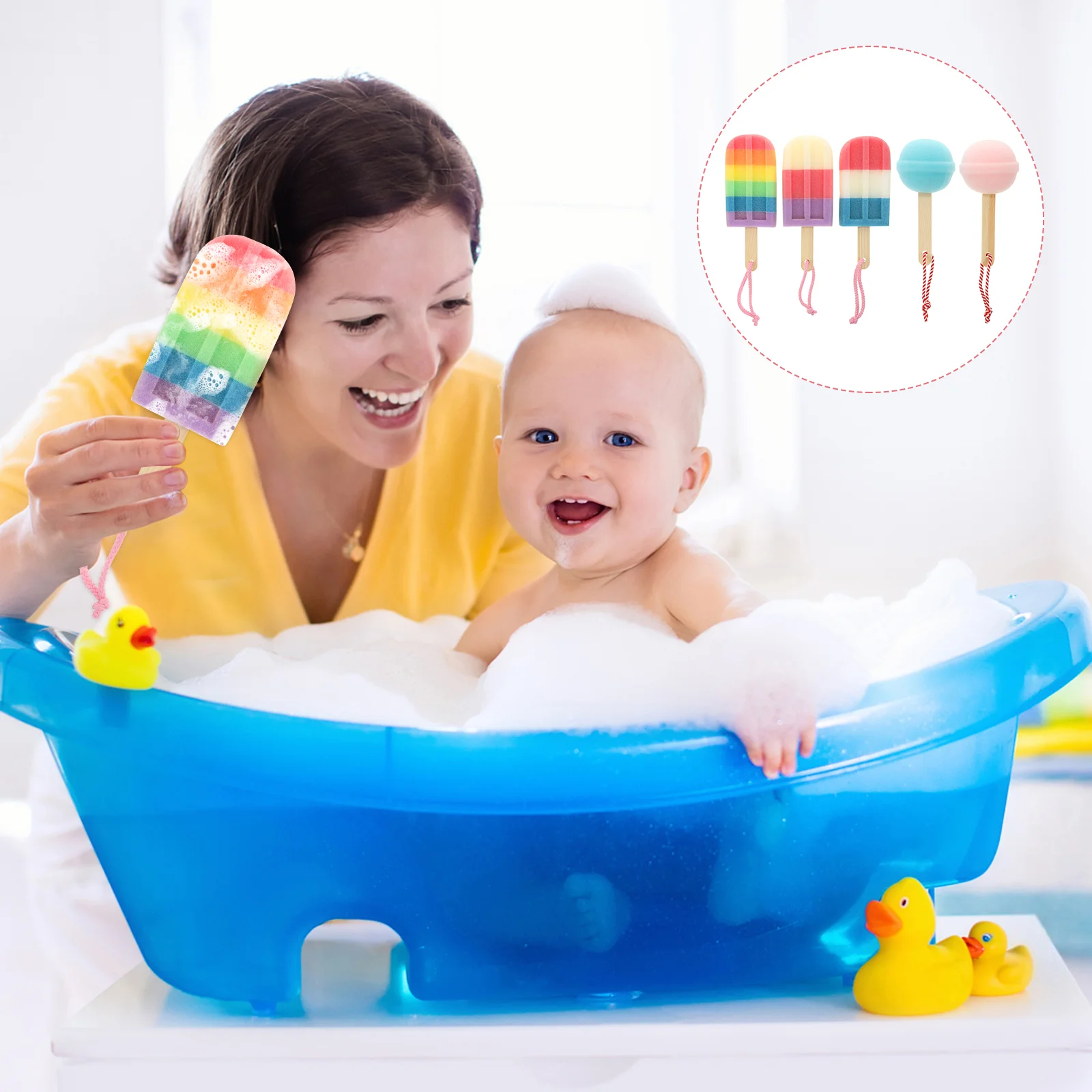 Cartoon Kids Sponge Bath Pad Baby Infant Scrubber Shower Brush Newborn Exfoliating