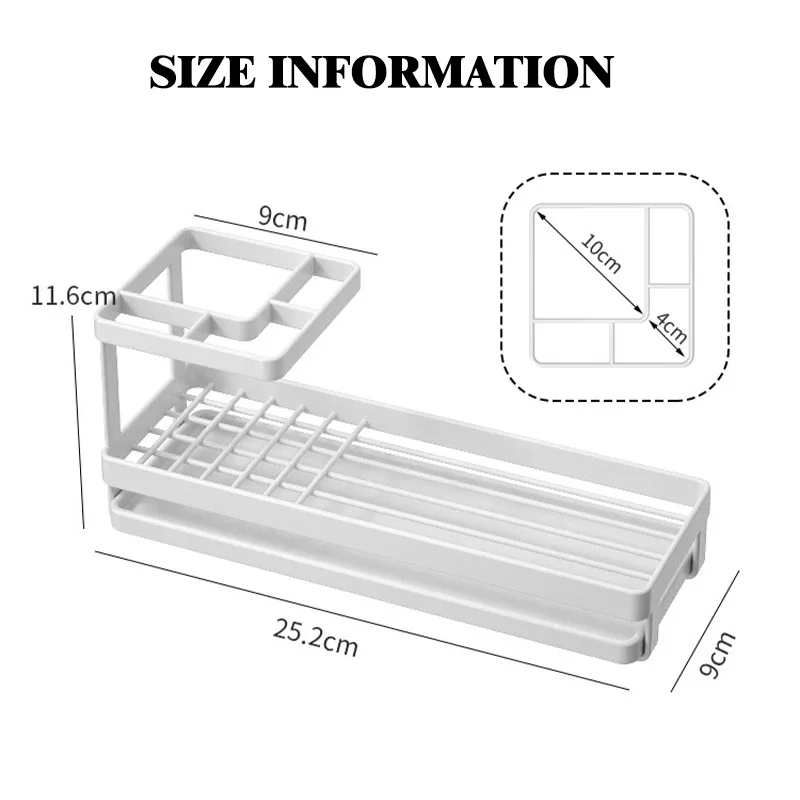 1PCSMultifunction Steel Frame Toothbrush and Toothpaste Holder Mouthwash Cup Storage Stand Rack Bathroom Counter Organizer Shelf