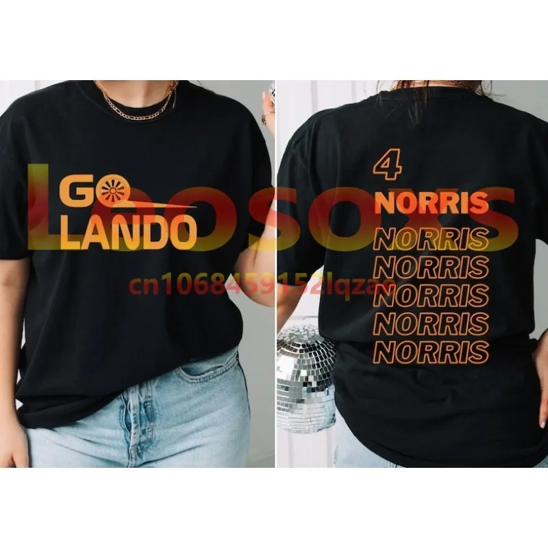 2024 popular men\'s Lando Norris T-shirt women\'s sports f1 pure cotton short-sleeved size 4 T-shirt