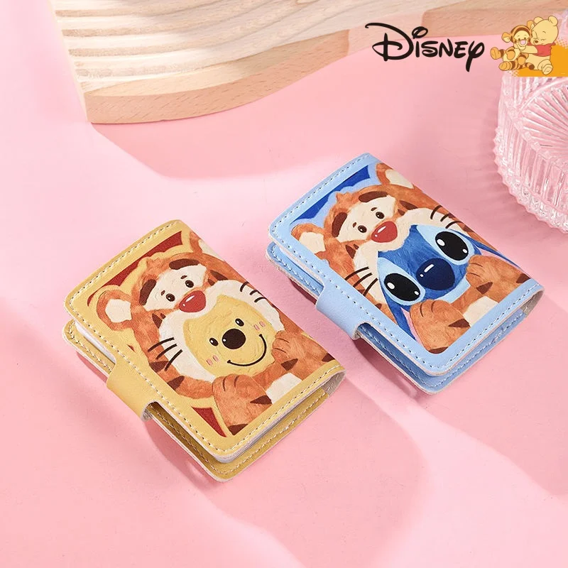 

Disney Stitch Card Package Cartoon Action Anime Figures Sitich Winnie The Pooh Oil Painting Wallet Cute Ornaments Children Gifts