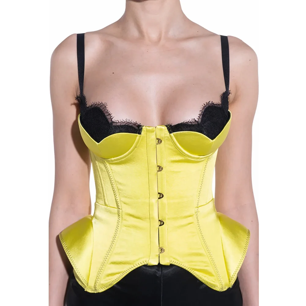 

Желтый сексуальный корсет по индивидуальному заказу со складками на тонких бретельках, коктейльные платья для выпускного вечера, мини-платье для выпускного вечера, дня рождения 2025