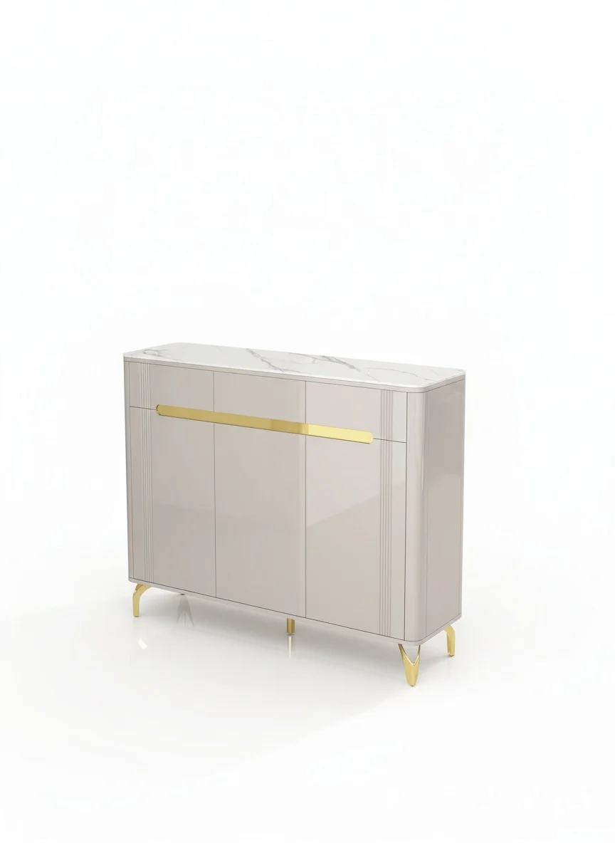 Double-Sided Shoe Cabinet, 800x360x1018mm Rock Plate Table Top, Modern Hall Cabinet, Painted Entryway Shoe Storage, Porch Rack