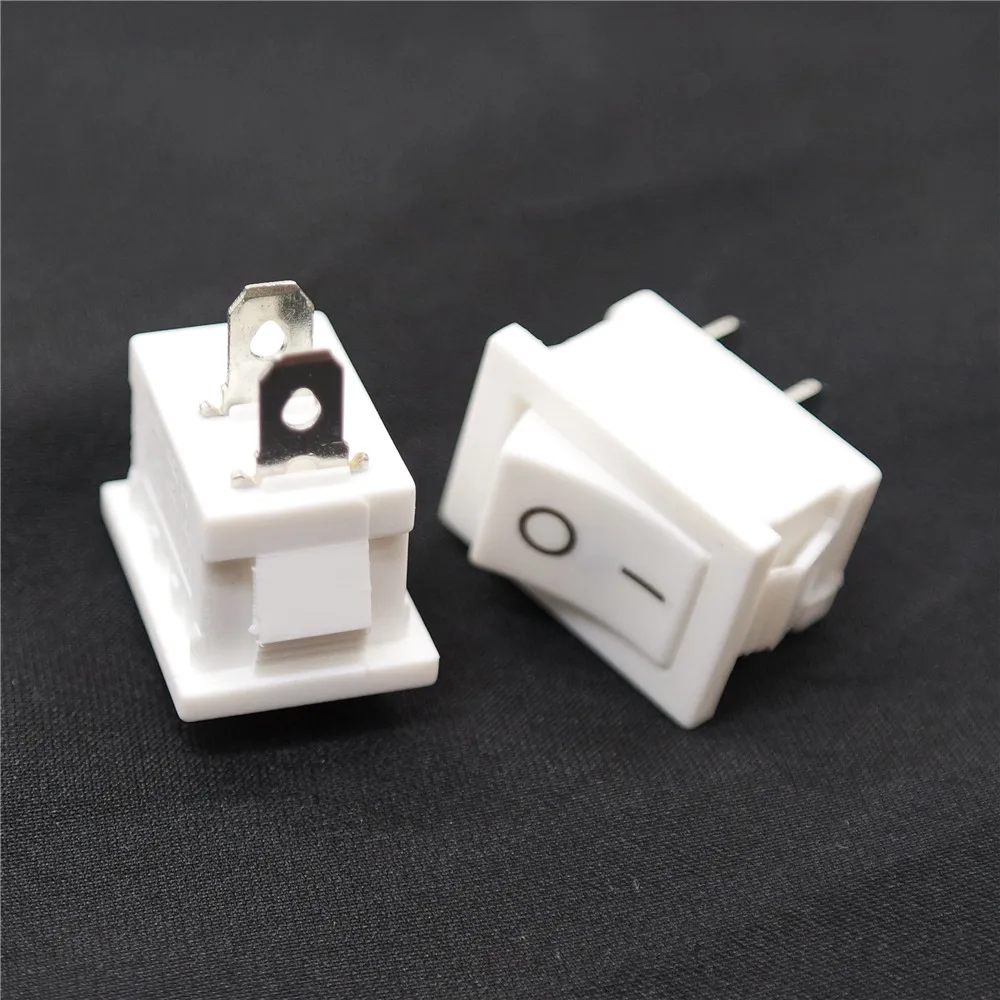 5/10Pcs Push Button Switch 21x15mm SPST 2Pin 6A 250V KCD1 Snap-in on/Off Rocker Switch 21MM*15MM Black Red and White 10A125V Red