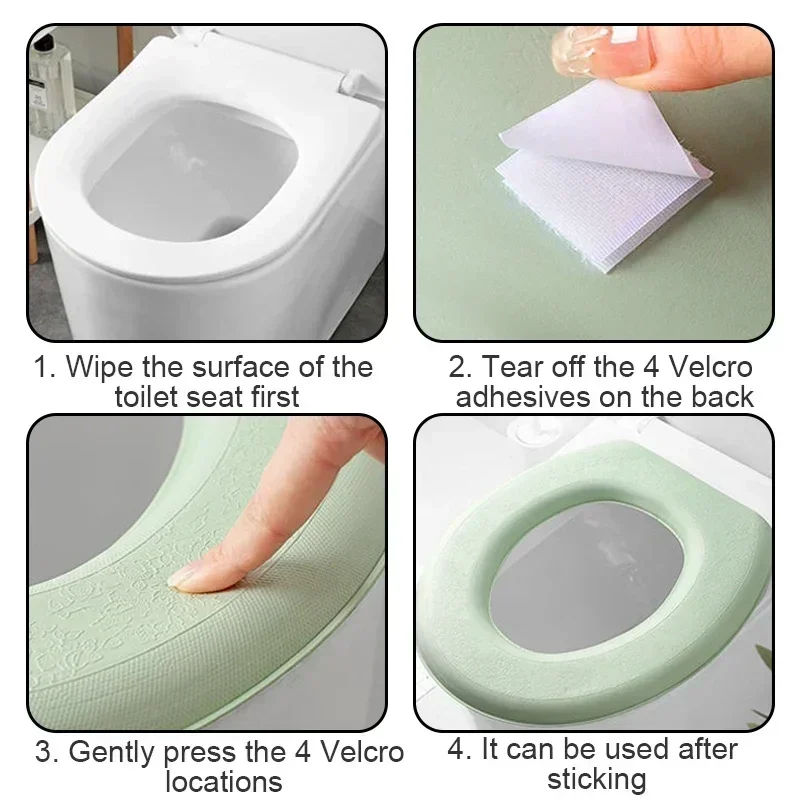 Toilet seat cover waterproof sticker washable foam toilet cover portable silicone toilet cup cover bathroom accessories