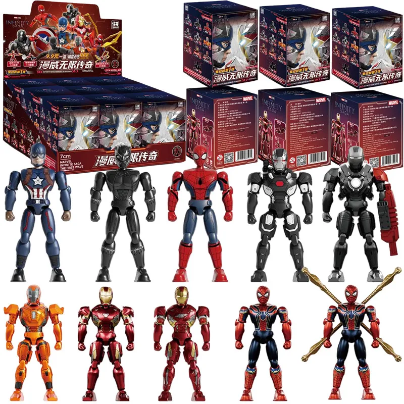 ZD La Saga del Infinito Spider-Man Iron Man Capitán América ‌   Figura de Acción de Iron Spider Panther de Black War Machine, Juguete para Armar, Regalo