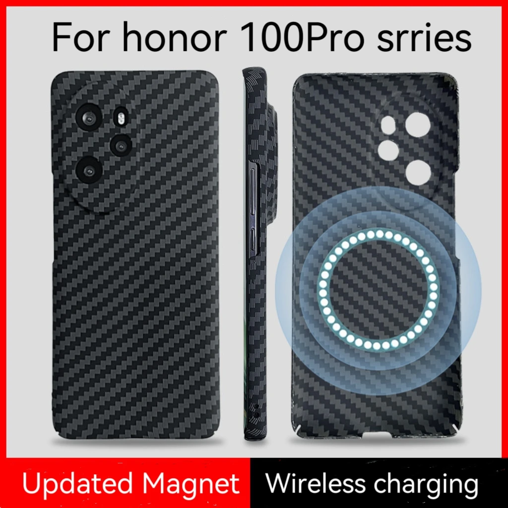 NEW  Carbon.Fibrr texture phone caae For Honor 200 Pro Wireless Charging Shockptoof Cover For honor 200 P100 ro shell celulares