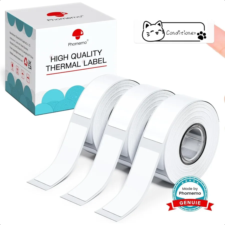 Etiquetas D30 Cinta de etiquetas Negro sobre blanco Impresión Etiquetas maestras Recambio Nombre Etiqueta Adhesiva Papel térmico Autoadhesivo 12 x 40 mm 0,47 x