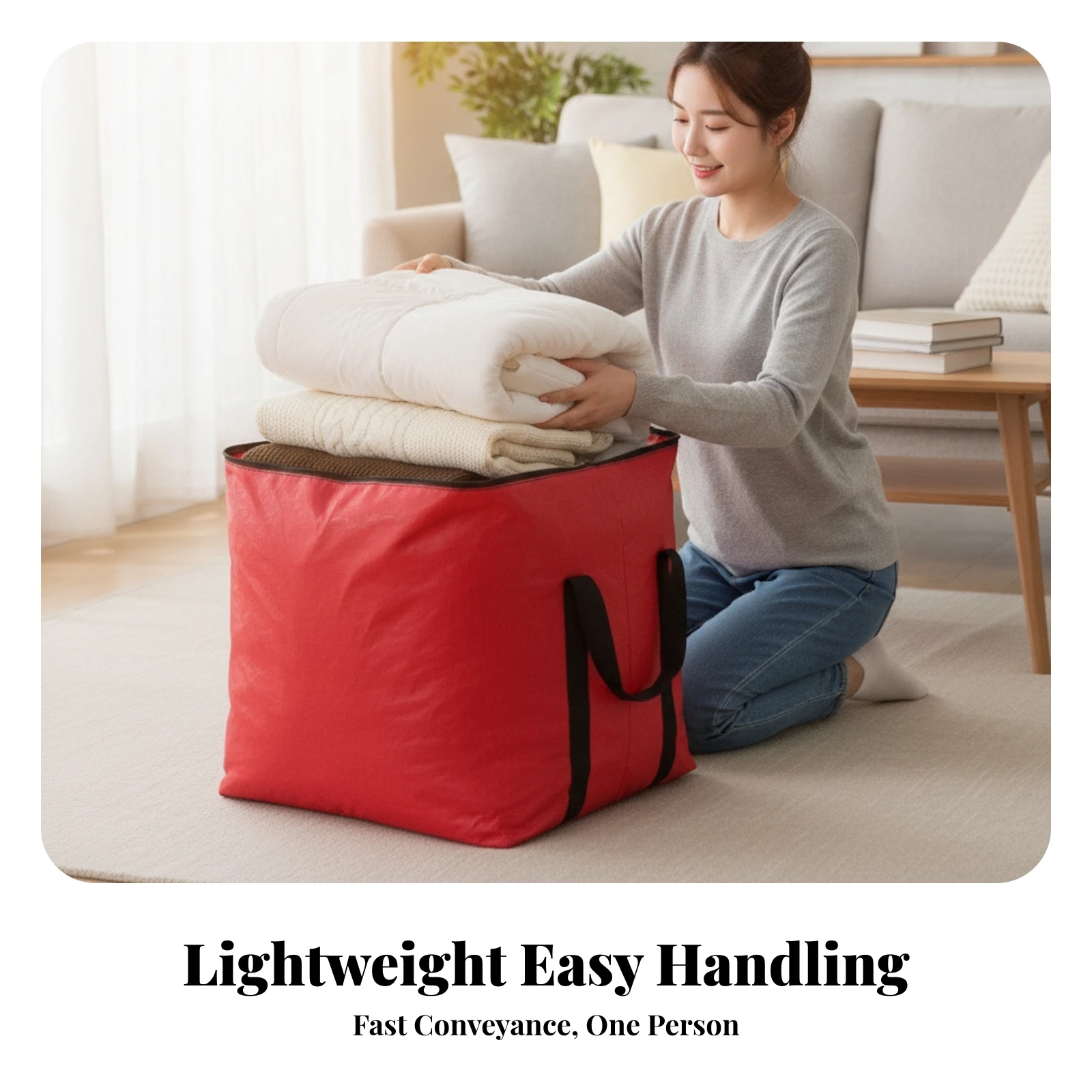 Cube Storage Bag Laminated Material Heavy Duty Moving Bag Waterproof Storage Tote Zippered Top Household Carrier Dustproof view 5