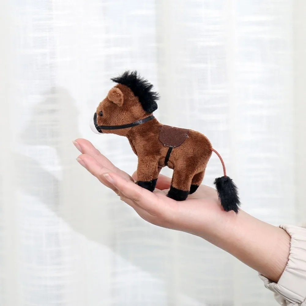 جديد محشوة الحيوان الحصان أفخم دمية الشعر الطويل لينة أفخم الحصان قلادة 12 سنتيمتر المهر قلادة GiRL