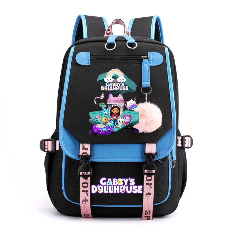 

New Gabby's Dollhouse Students Durable School Bag Teenager Girls Usb Charging Backpacks Bookbag Gabby Dollhouse Backpack Women