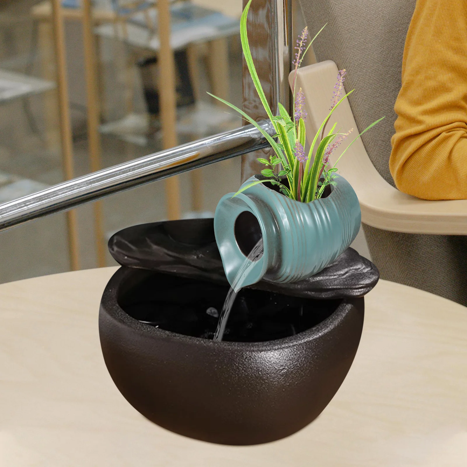 تعميم جرة الشلال وعاء نافورة السيراميك في الهواء الطلق داخلي منضدية نافورة وعاء لميزة مياه حديقة بركة الأسماك