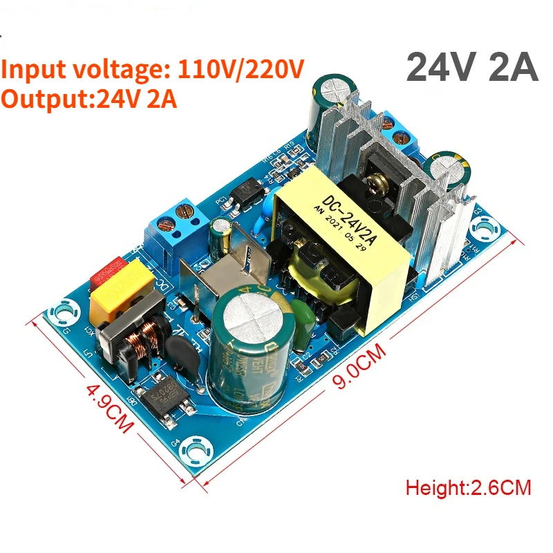 Module d'alimentation, carte d'alimentation à découpage 12 V CA/CC, carte de circuit imprimé 100 W WX-DC2412 avec protection contre les surintensités