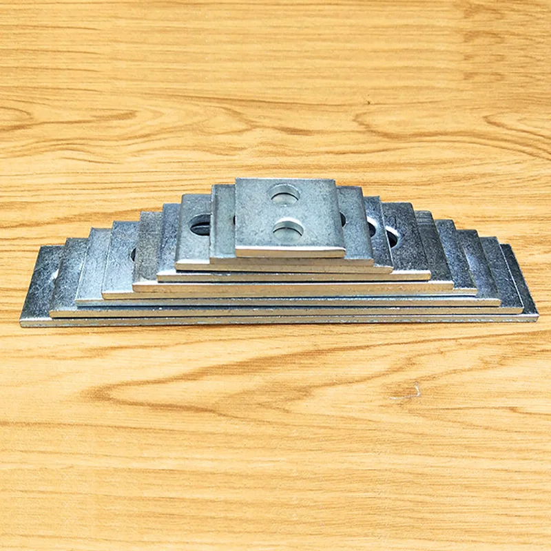 2PCS One Line Angle Code Rectangular Perforated Straight Piece Iron Plate Connecting Piece Fixing Right Angle Blocking Piece