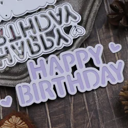 Double-Layered Happy Birthday Metal Dies Cutting for Card Making DIY Handmade Craft English Die Cut for Scrapbooking 2023 New