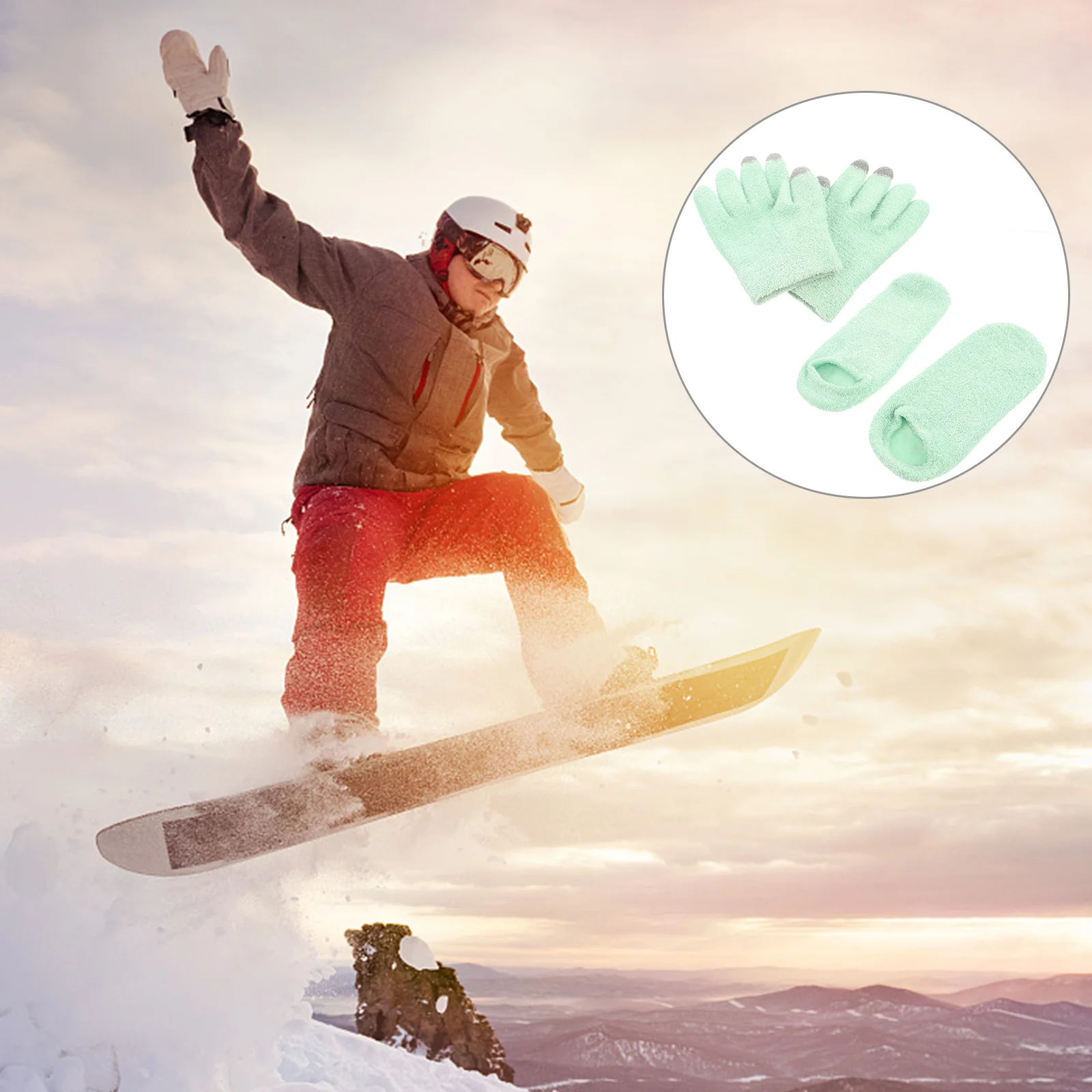 

Touch Screen Gloves Moisturizing Skin Care Green Warm Gel Gloves Soften Hands Feet 20 30 Minutes Usage