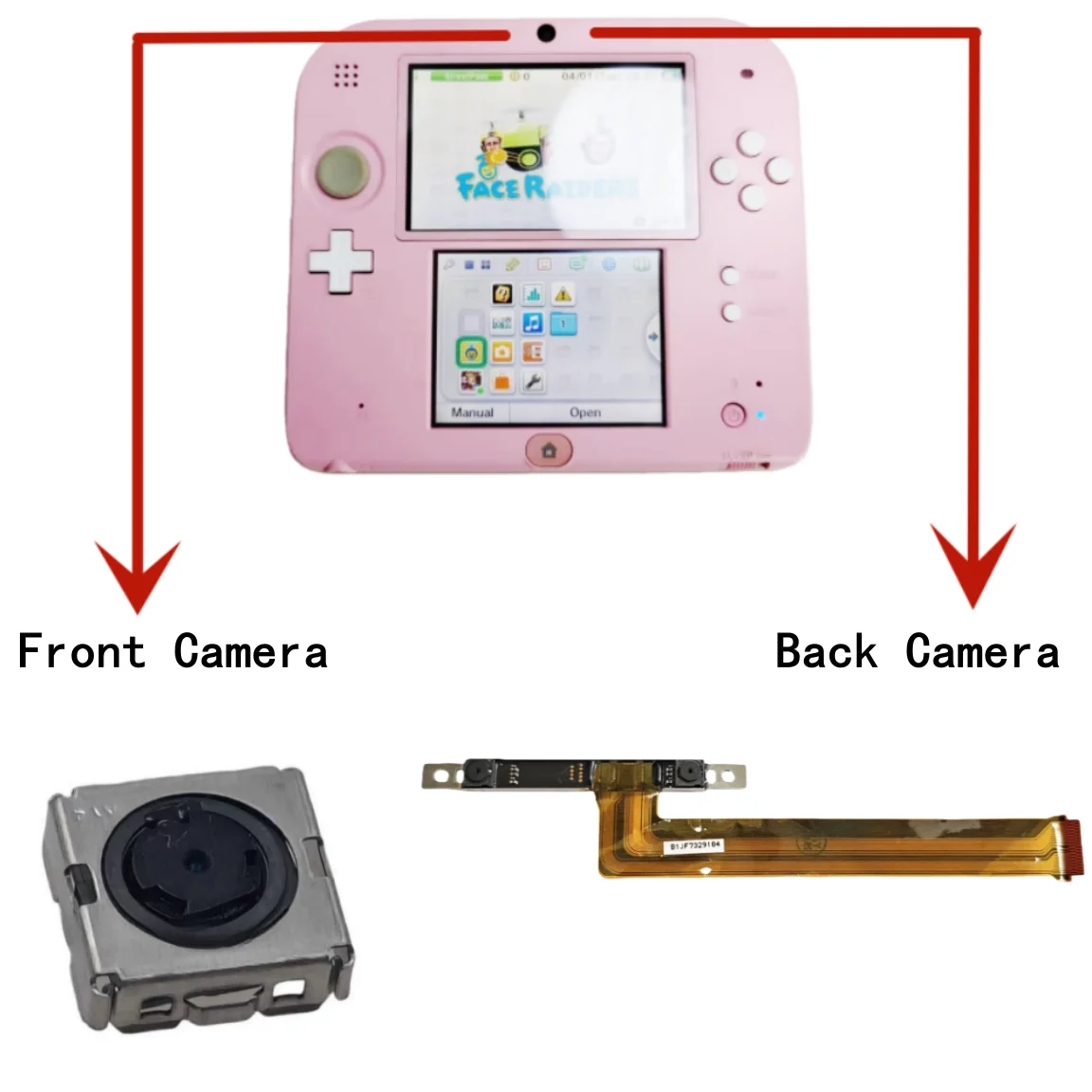 Replacement Console Camera Lens Module For 2DS Repair Camera Flex Cable For 2DS Front and Back Camera Cable