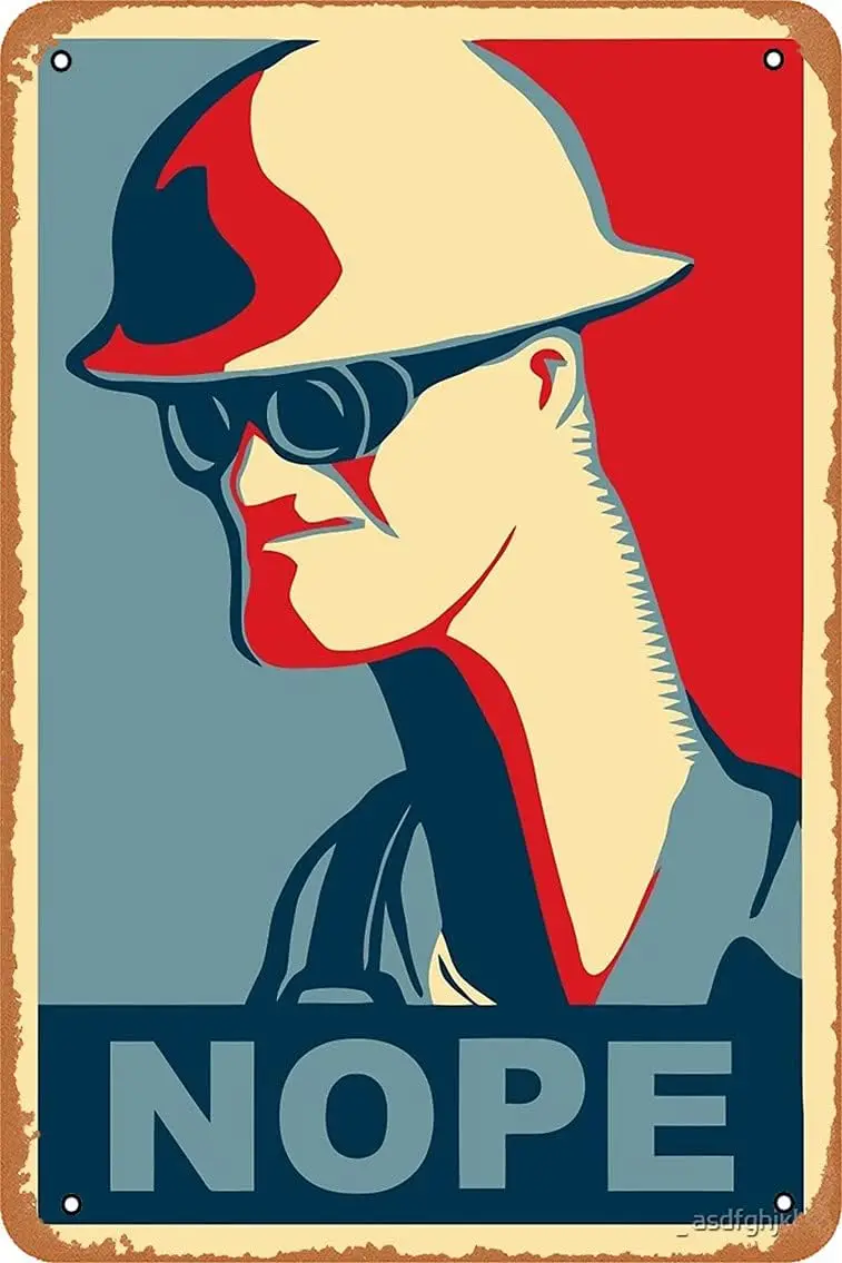 Wall Decor Sign - Team Fortress 2 - Engineer Nope.avi Poster -   Vintage Look Metal Sign,Bar, Man CAVE Art Decoration