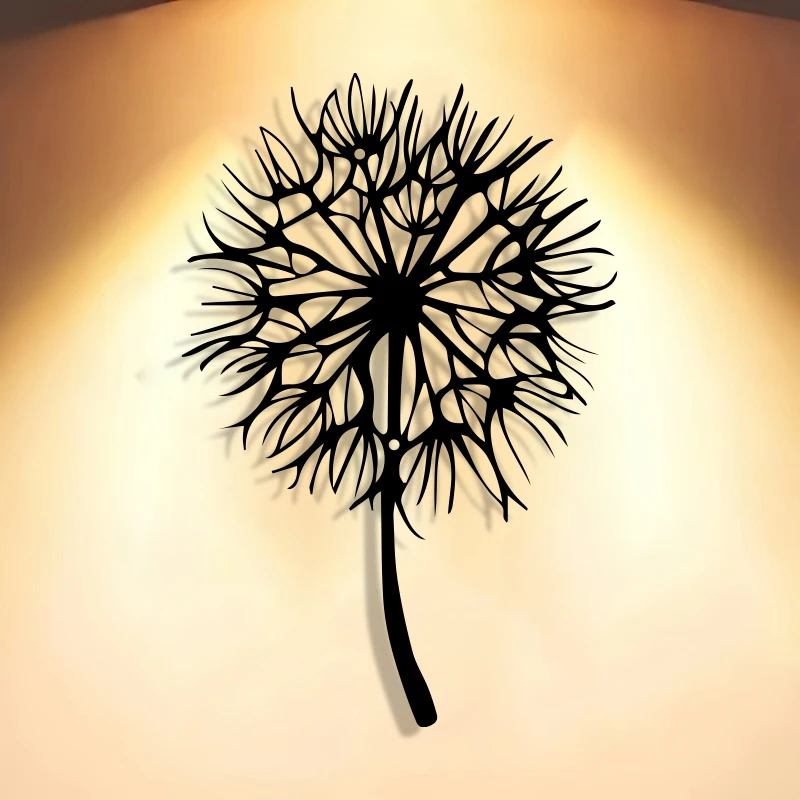 Elegant Dandelion Metal Wall Art - Modern Hollow Design, Suitable for Home And Office Decor, Perfect for Living Rooms, Bedrooms