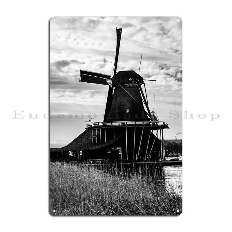 Windmill In Netherlands Metal Plaque Poster Cinema Customized Club Pub Plates Vintage Tin Sign Poster