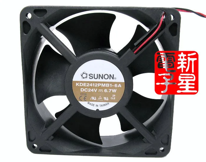 For Sunon KDE2412PMB1-6A 12038 DC 24V 6.7W 120X120X38MM 12cm server cooling fan