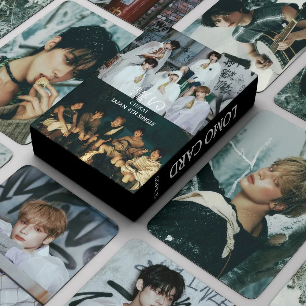 

55pcs Kpop Boys Group PhotoCards Japanese Album Sweet Lomo Cards Album Japan 4th Single CHIKAI Photo Cards for Student Fans Gift