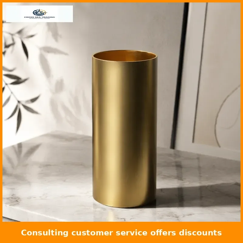Black metal stainless steel column basin floor-to-ceiling integrated washbasin hotel round washbasin