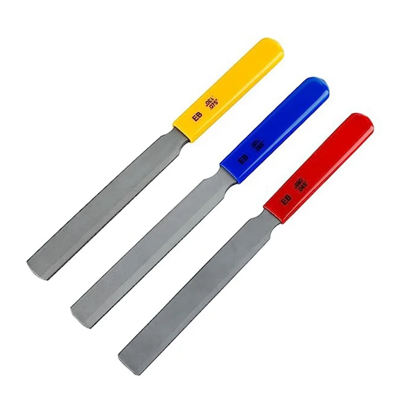 Práctico juego de 3 piezas de archivo de tuerca cónico para guitarra, juego de archivos con ranura para tuerca, lima de alambre de doble filo, herramienta de alambre para tuerca de bajo eléctrico