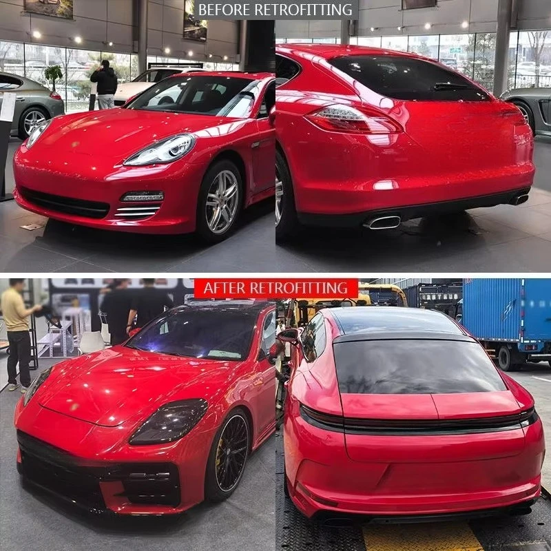 BodyKit New Front Bumper Lip with Fog Light Cut-Outs and Rear Bumper for  2009-2016 970 Car Upgrade Modified 976 GTS/SD.