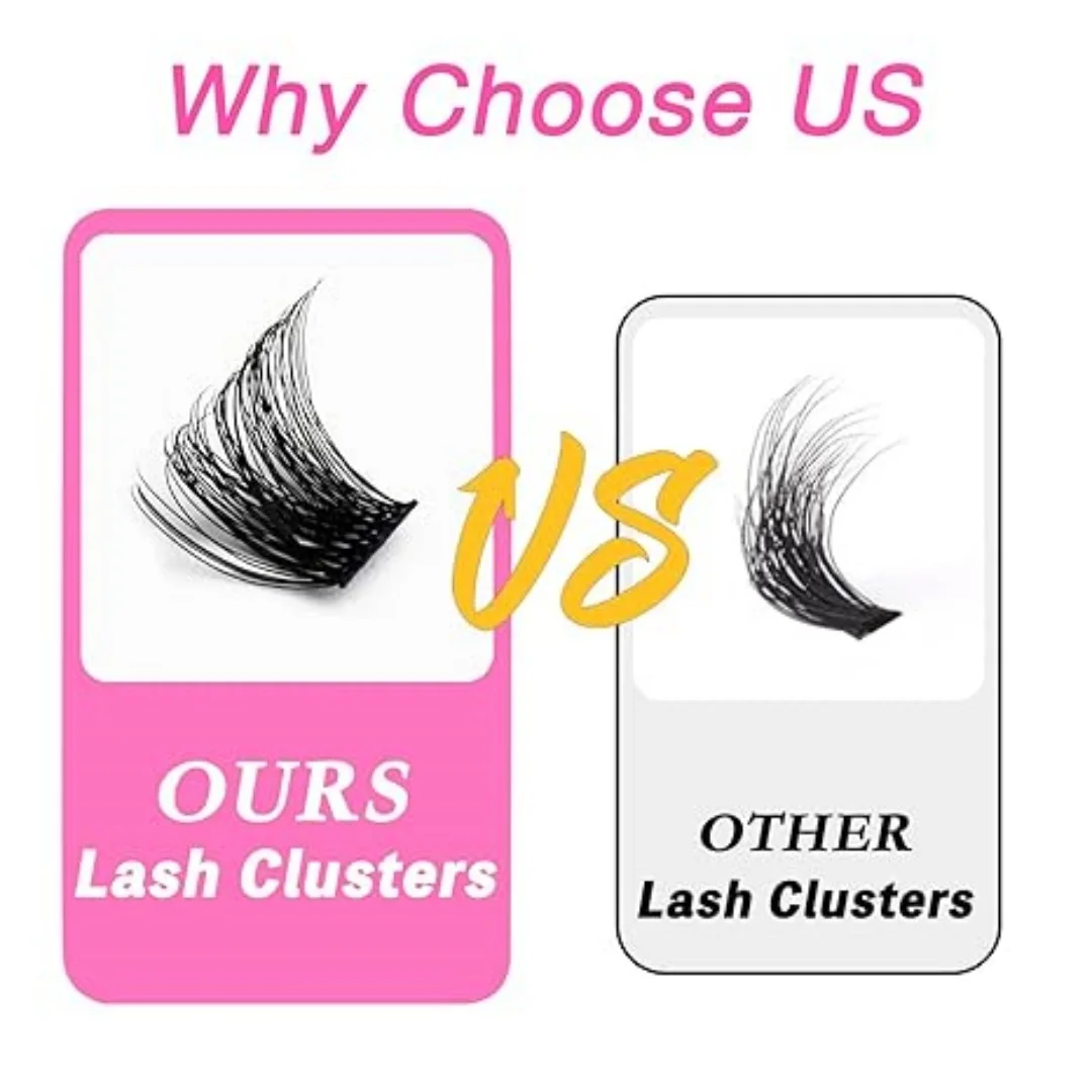 Cluster per ciglia Cloison 60D + 80D + 100D - 280 pezzi di grappole per ciglia 10 - 18 mm D Curl Cluster - Cluster per ciglia spesse