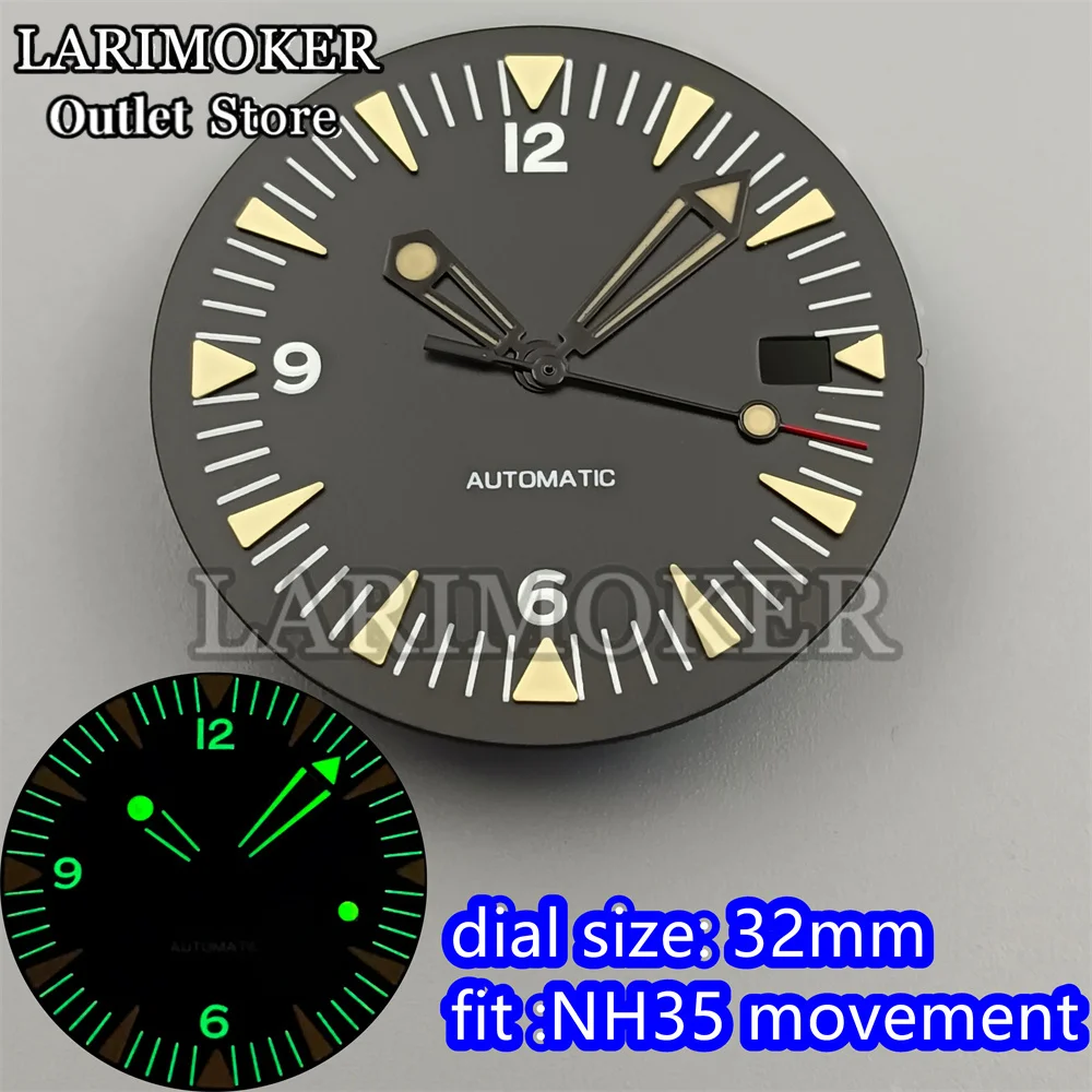 LARIMOKER 32mm watch dial/Hands fit NH35ETA2824 2836 PT5000 Miyota 8215 DG2813 movement