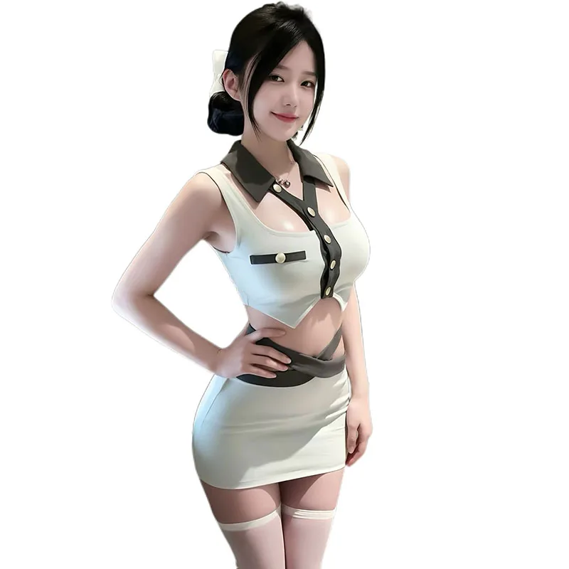 Original Sexy Office Secretary Hip Wrap Skirt Uniform Temptation Set Anime Maid Stewardess Outfits Cosplay Carnival Lingerie