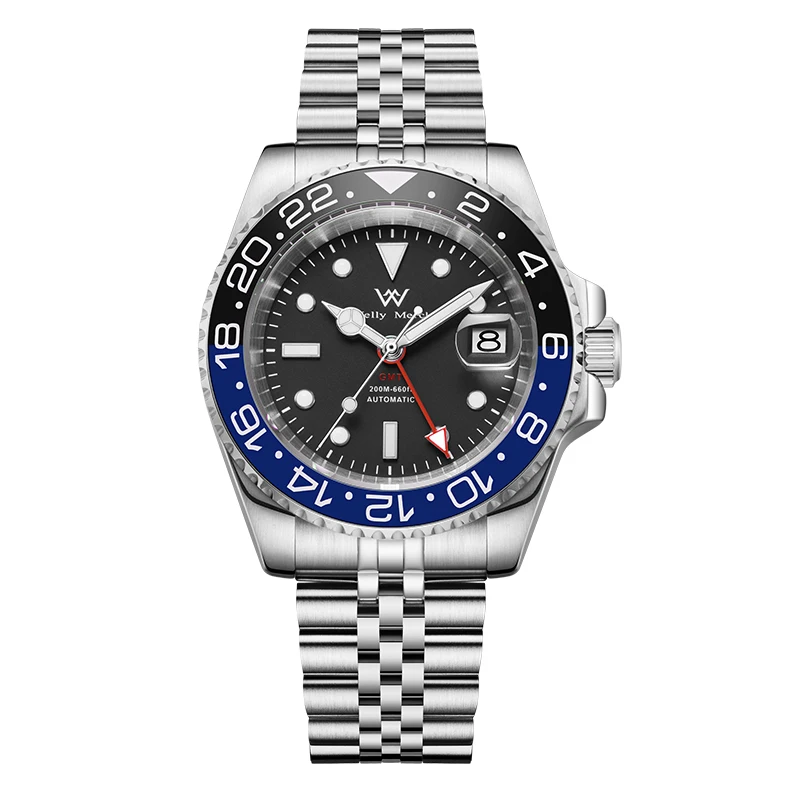 

WM Watch Welly Merck Автоматические механические часы Нержавеющая сталь 316L 200M Водостойкие часы с сапфировым стеклом WM093